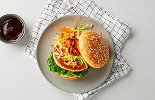 Saithe burger with pickled coleslaw