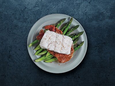 Boiled Skrei with Cured Ham