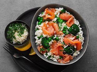 Risotto with Norwegian smoked salmon