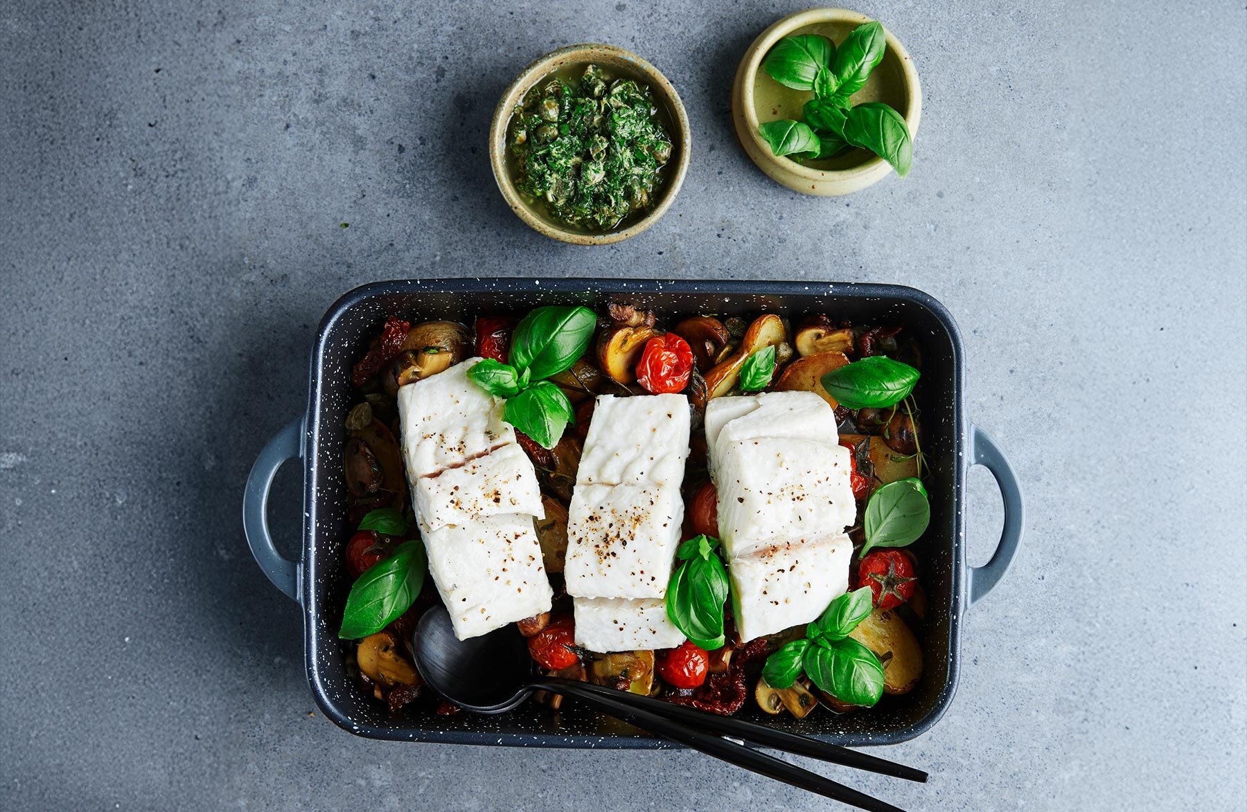 Norwegian saithe with salsa verde